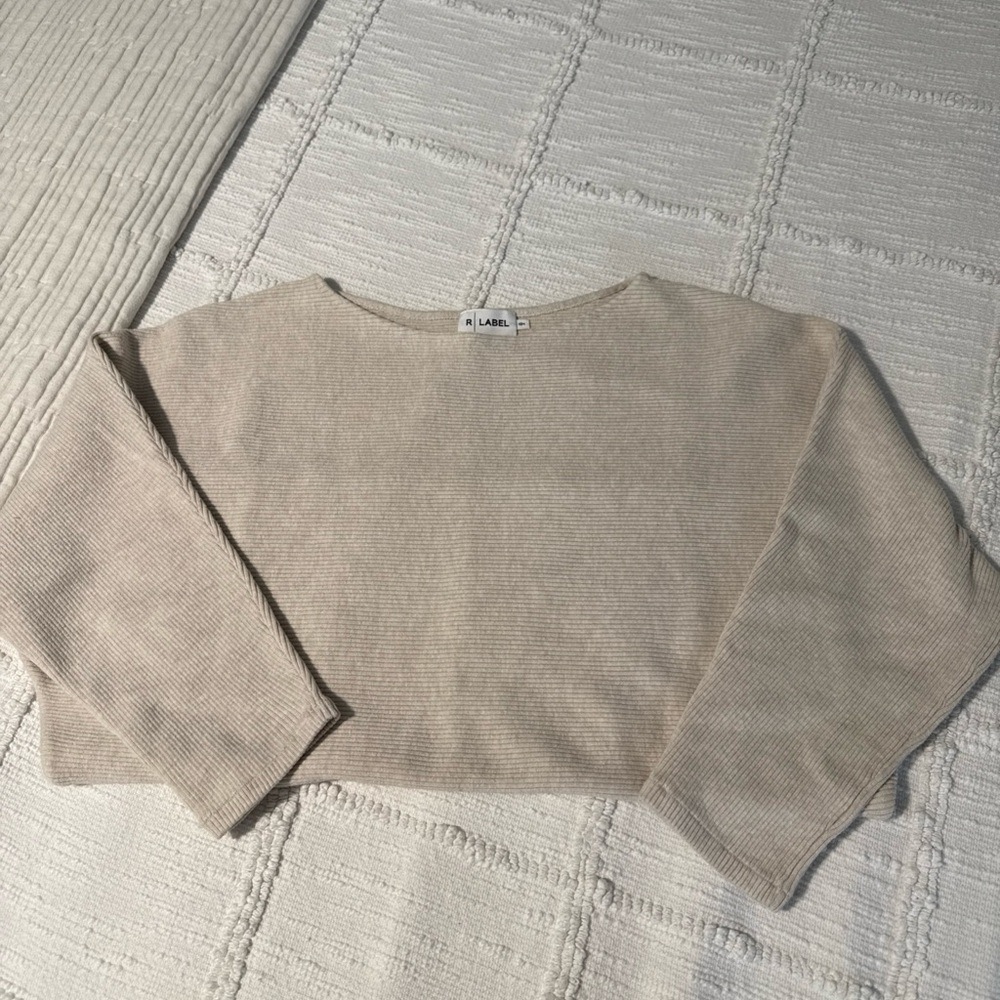 R|Label Dolman Sleeve Ribbed Knit Top
